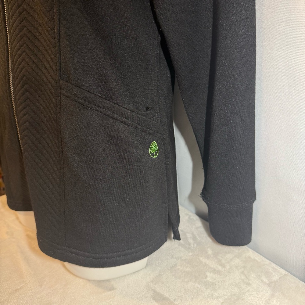 Healing‎ Hands Black Quilted Zip Front Jacket Small - Picture 3 of 6